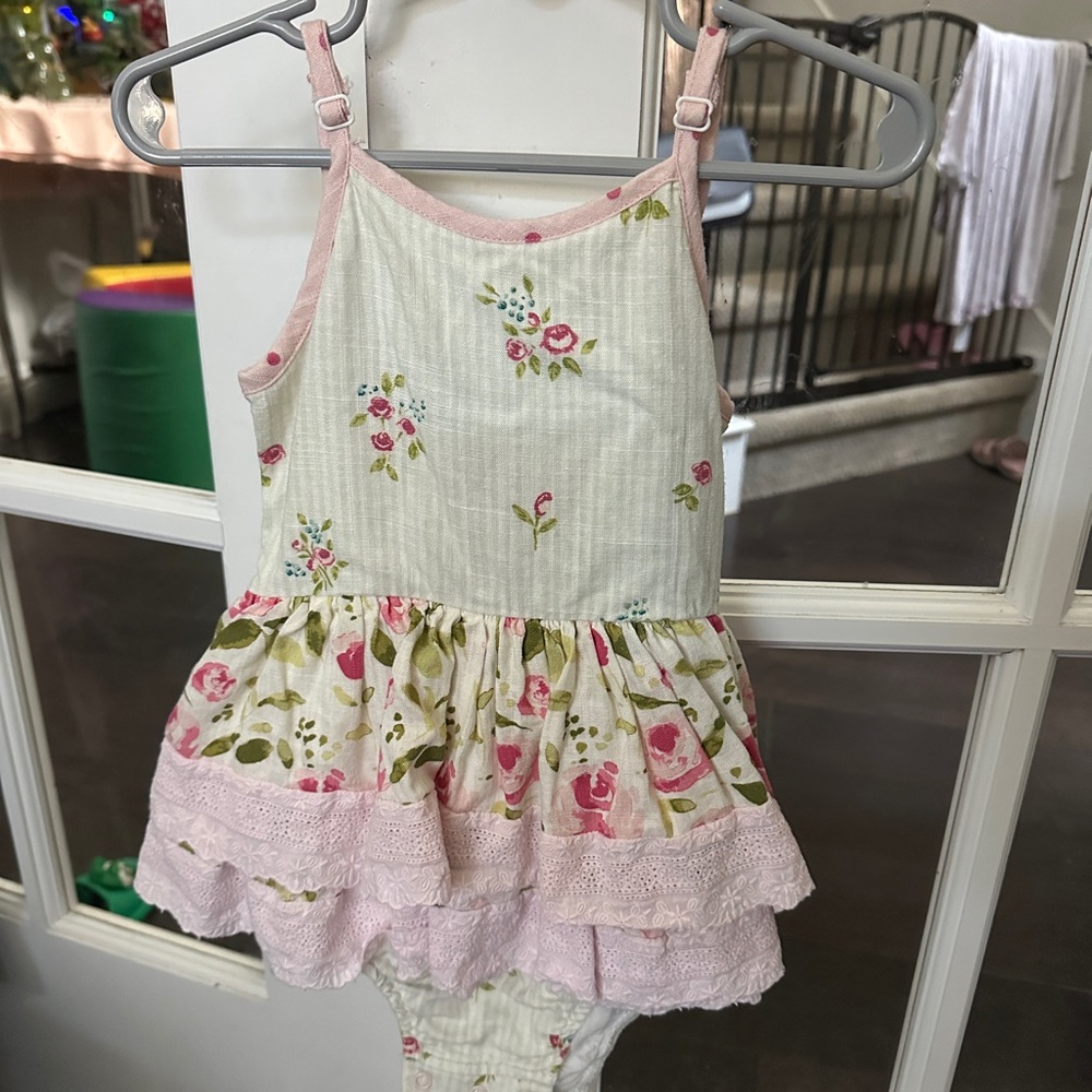 Sweet Honey Floral Pink and White Kids Casual Dress